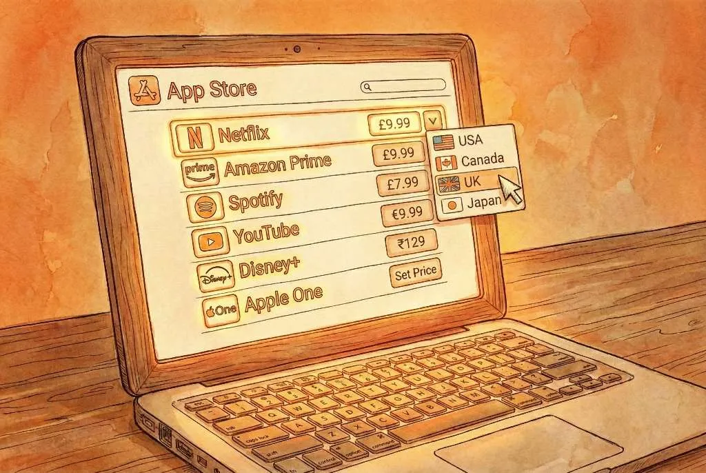 Laptop with various pricing models displayed on the screen, symbolizing strategies for subscription pricing.